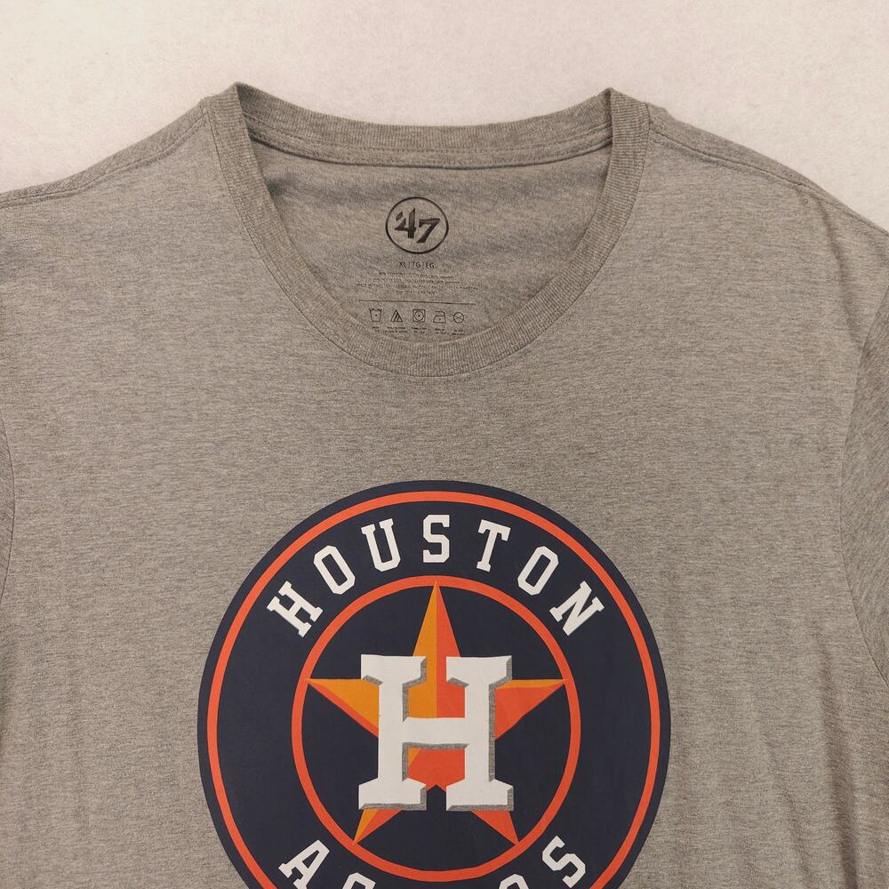 Houston Astros Casual Graphic Baseball T Shirt Mens Size Extra Large XL Gray